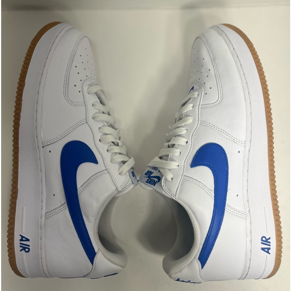 Nike Air Force 1'07 Low Men's Shoes White/Royal Blue DJ3911-101 Used Size 13